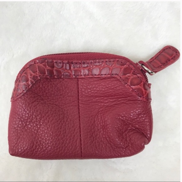 Brighton Pebble Leather Heart Coin Purse Red - Picture 2 of 7